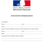 Attestation d'hébergement (originale)